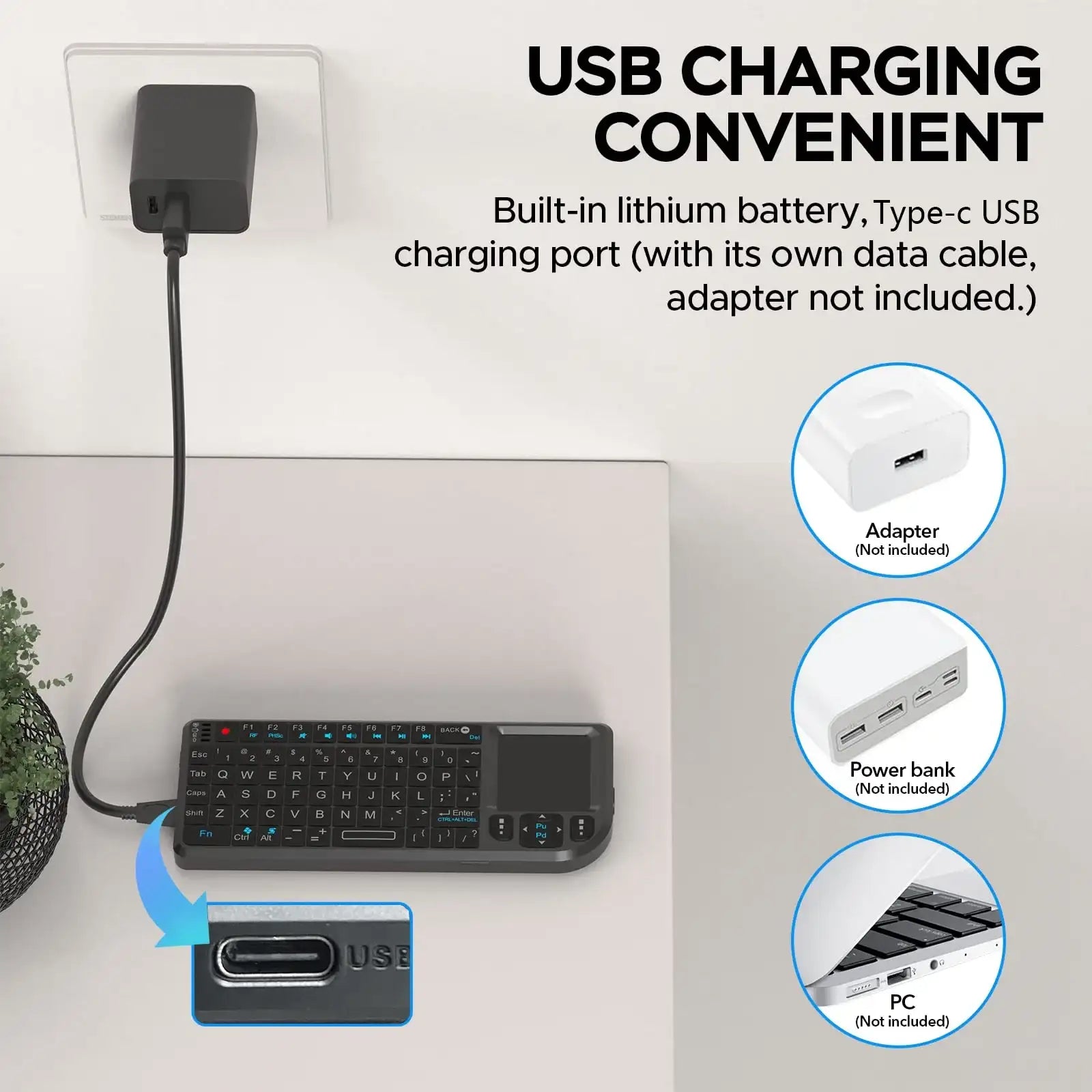 MRSVI A8 Mini Wireless Keyboard with Touchpad – 2.4G Backlit Air Mouse for Android TV & PC