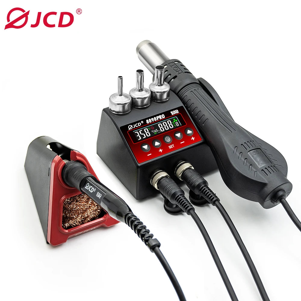 8898 2-in-1 Soldering Station Hot Air Gun & Iron – Digital Display Rework Tool for BGA SMD PCB Phone Repair