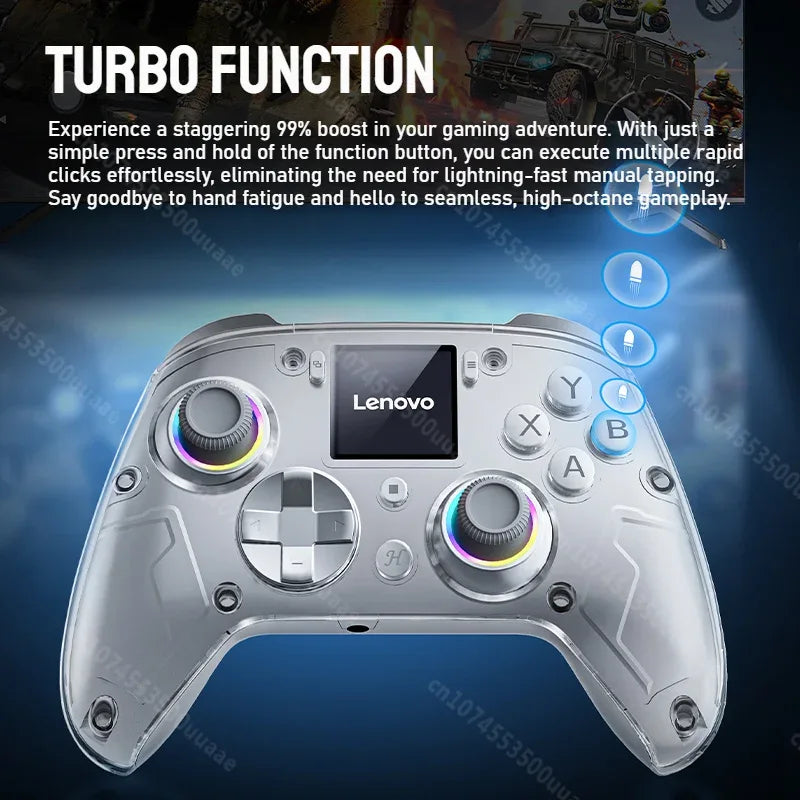Lenovo X01 1.44" Smart Screen Wireless Controller – 3 Modes | Multi-Platform | Programmable Back-Button Gamepad - TechTastic Treasures