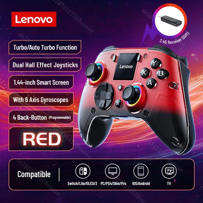 Lenovo X01 1.44" Smart Screen Wireless Controller – 3 Modes | Multi-Platform | Programmable Back-Button Gamepad - TechTastic Treasures