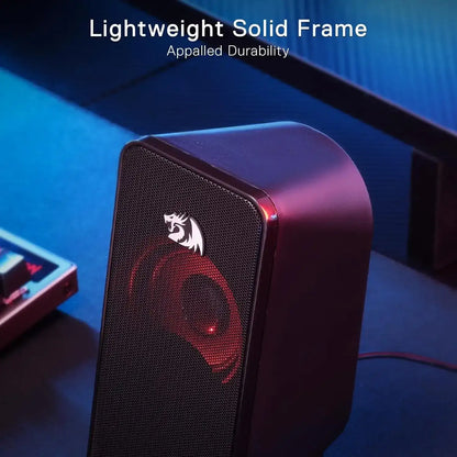 Redragon GS500 Stentor USB PC Gaming Speakers – 2.0 Channel Stereo Desktop Speakers with Backlight - TechTastic Treasures