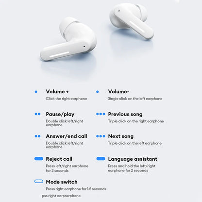 Lenovo LE209 Wireless Earbuds | ANC Bluetooth Headphones 30H
