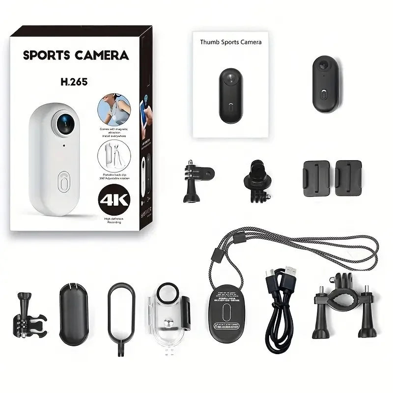 4K Mini Body Camera 64GB Wearable Action Cam – Waterproof Thumb Camcorder with Audio & Video Recording