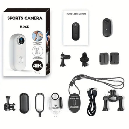 4K Mini Body Camera 64GB Wearable Action Cam – Waterproof Thumb Camcorder with Audio & Video Recording