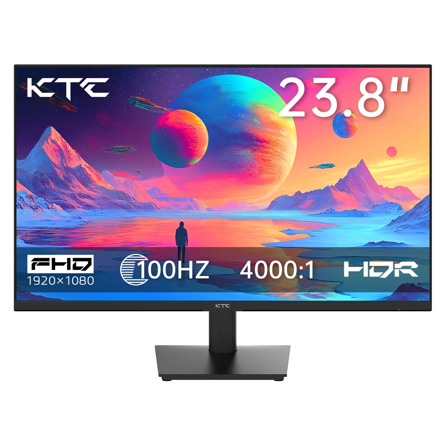 24" 1080P 100Hz Monitor – FreeSync, HDR10, ZeroFrame Design | HDMI, VGA, Earphone Port