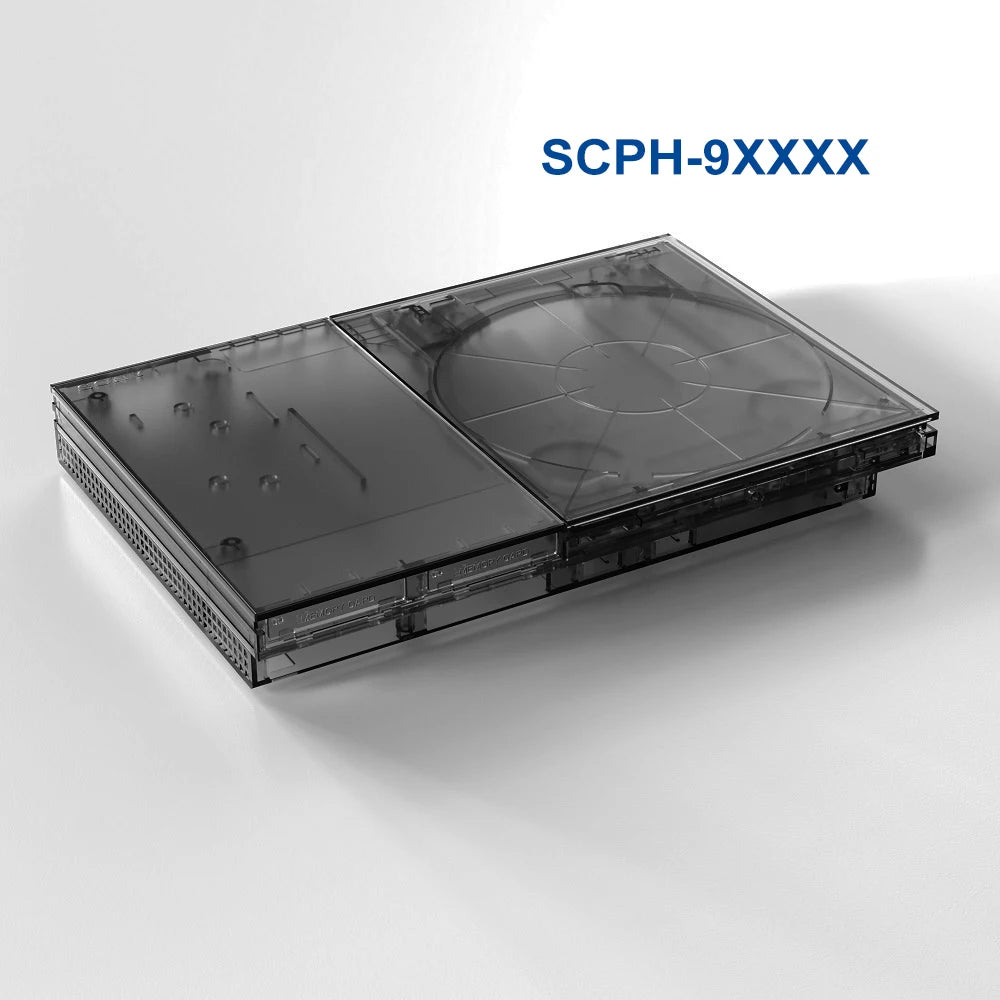 Bitfunx Translucent PS2 Slim Replacement Case | Black Purple Shell