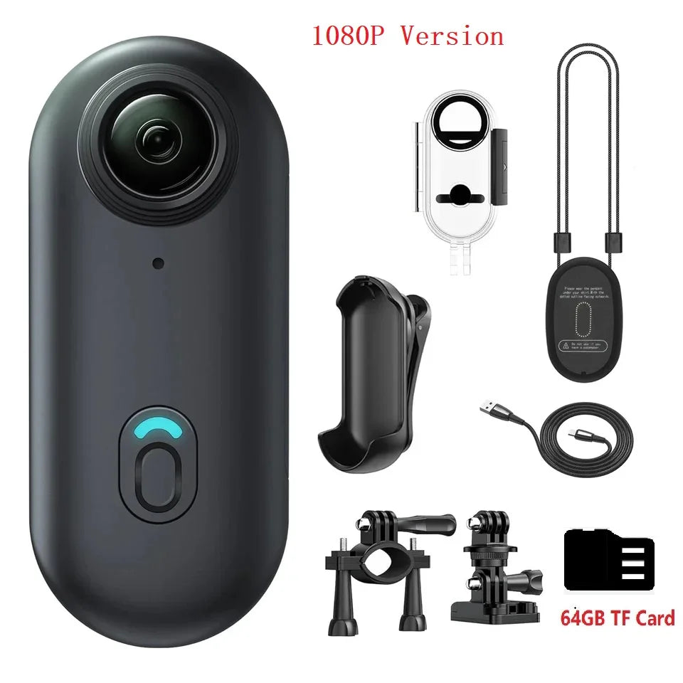 4K Mini Body Camera 64GB Wearable Action Cam – Waterproof Thumb Camcorder with Audio & Video Recording
