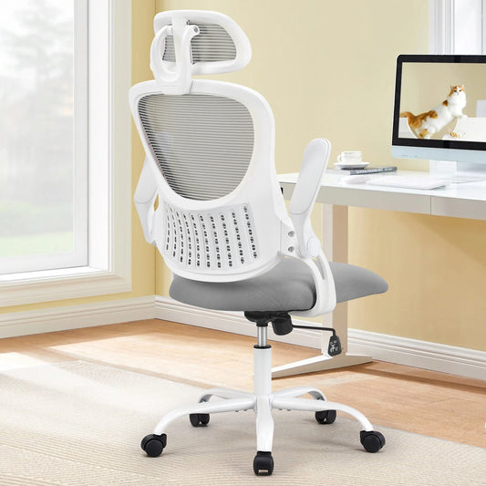 JHK Ergonomic Office Chair Mesh – Adjustable Headrest, Lumbar Support & Flip-Up Arms Desk Chair for Home Office