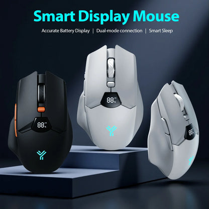 Wireless Bluetooth Mouse with Digital Battery Display – Silent Ergonomic Mouse | 2.4G & Bluetooth 5.0