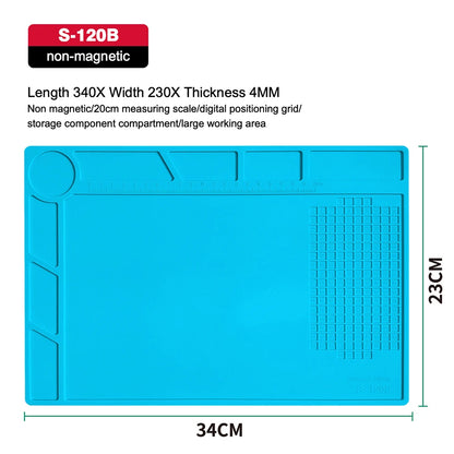 ESD Anti-Static Silicone Soldering Mat – Heat Resistant Work Pad for Electronics Repair, Hot Air & Desoldering