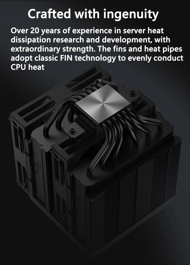 COOLLEO B60T LCD CPU Cooler – Dual-Tower Air Cooling with 2.8