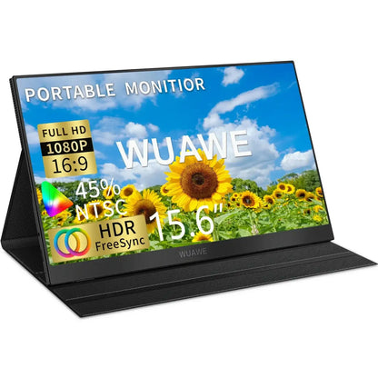 WUAWE 15.6-Inch Portable Monitor – 1080P FHD HDR Display with USB-C &amp; HDMI - TechTastic Treasures