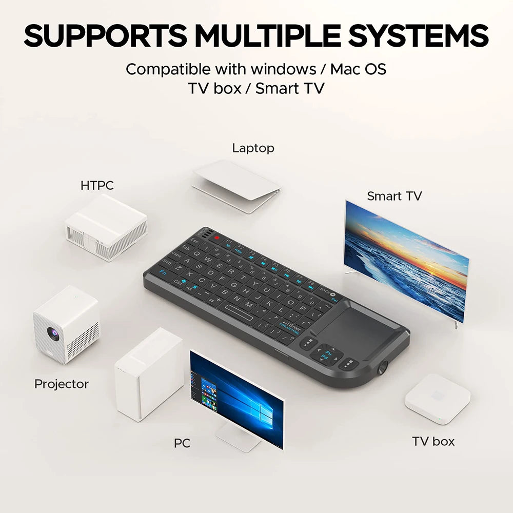 MRSVI A8 Mini Wireless Keyboard with Touchpad – 2.4G Backlit Air Mouse for Android TV & PC