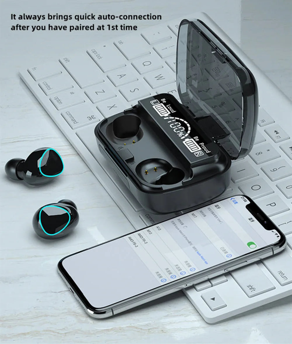 M10 Wireless Bluetooth Earbuds | Sports Gaming Headset Power Bank