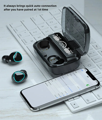 M10 Wireless Bluetooth Earbuds | Sports Gaming Headset Power Bank