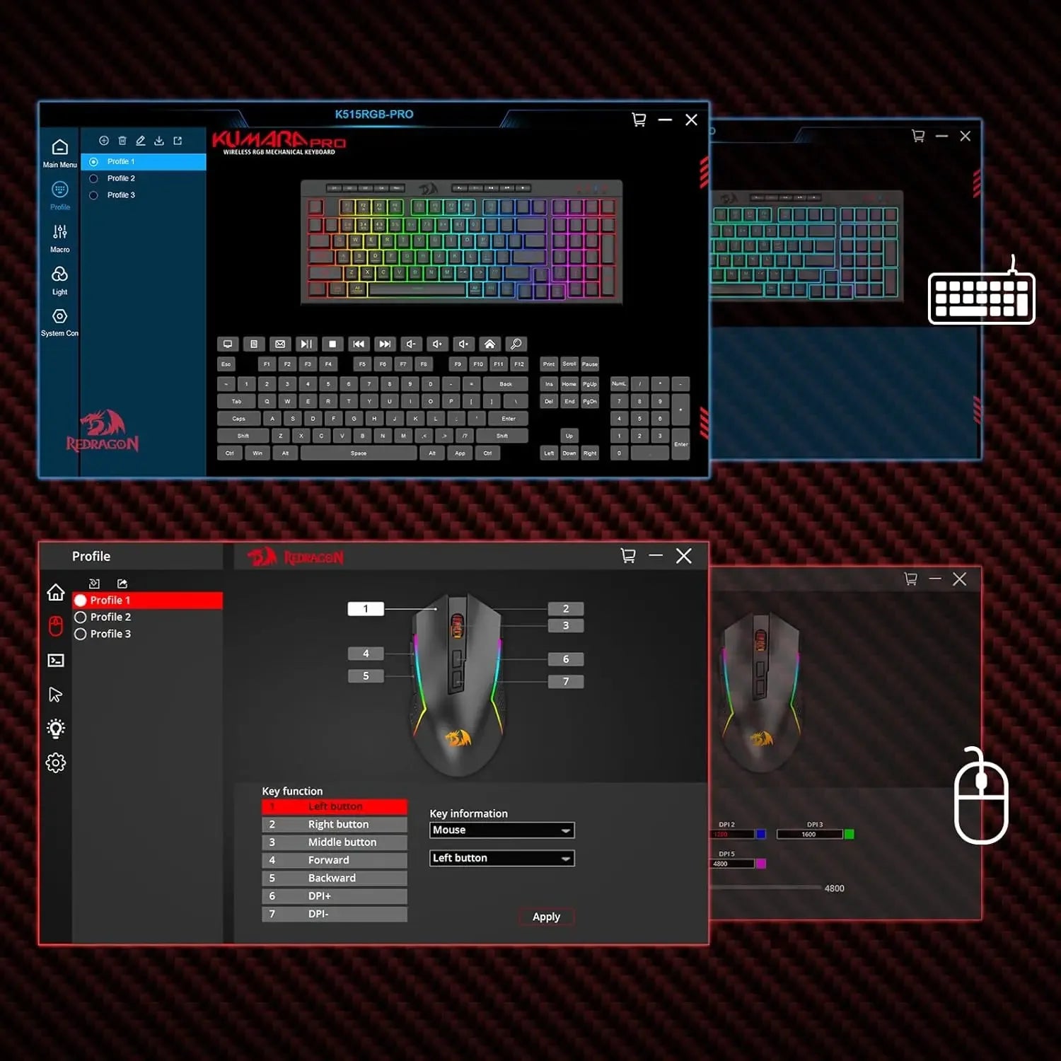 Redragon S142 Wireless Gaming Keyboard & Mouse Combo – K515 PRO RGB Membrane Keyboard - TechTastic Treasures