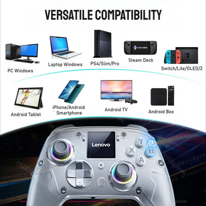 Lenovo X01 1.44" Smart Screen Wireless Controller – 3 Modes | Multi-Platform | Programmable Back-Button Gamepad - TechTastic Treasures