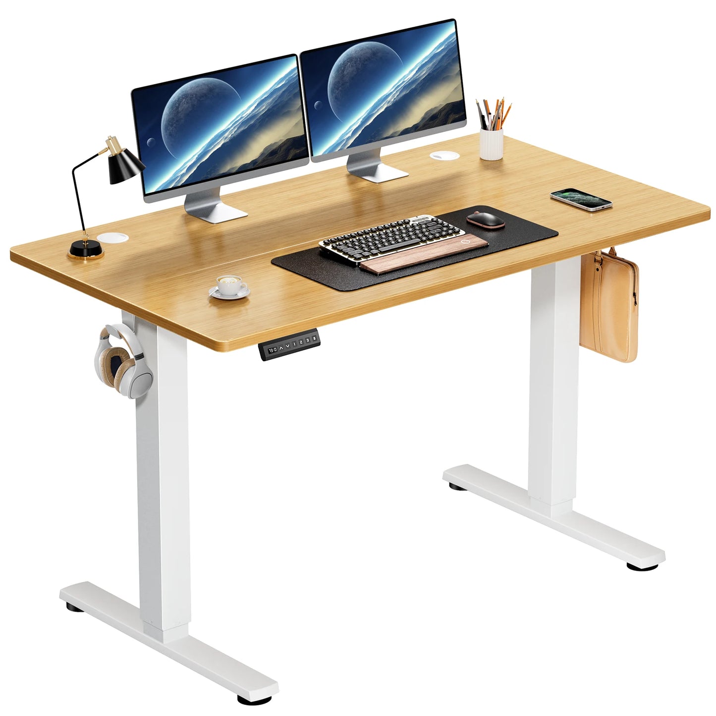 JHK Electric Standing Desk 40x24 – Height Adjustable Sit Stand Computer Desk Ergonomic Workstation