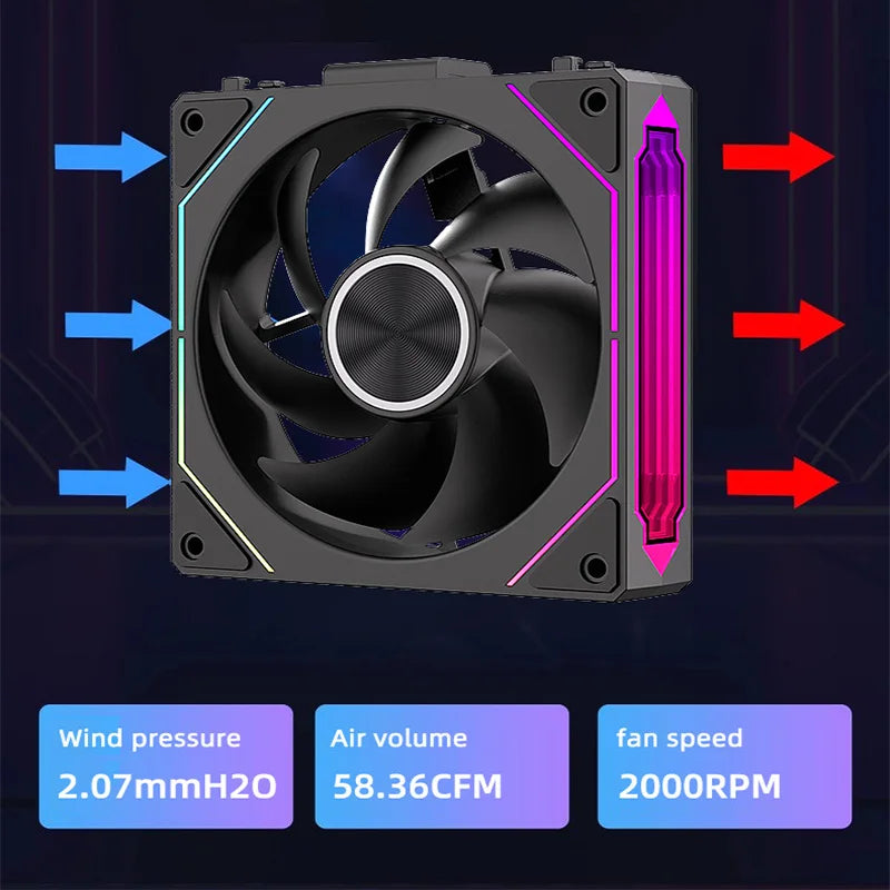Coolcirc DL-2 Modular Wireless Splicing 120mm ARGB Fan – Infinite Mirror Lighting | Premium PC Case Cooling