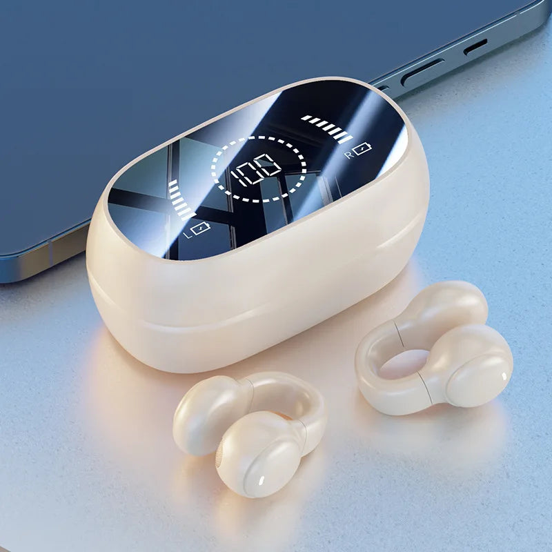 Mirror Display Wireless Ear Clip Bluetooth Earphones | Sports
