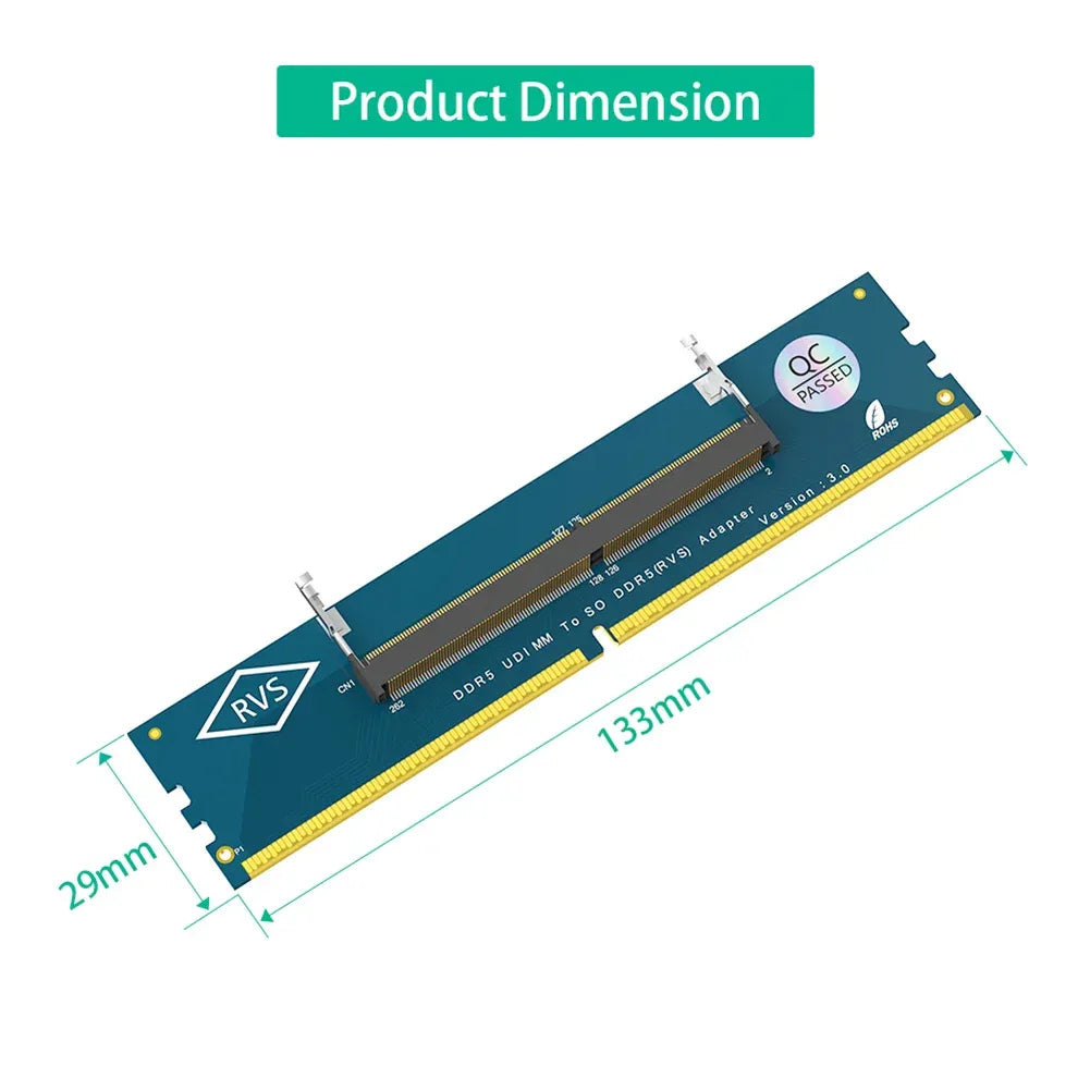 Laptop SO-DIMM DDR5 to Desktop DDR5 U-DIMM Adapter – Memory Converter Card - TechTastic Treasures