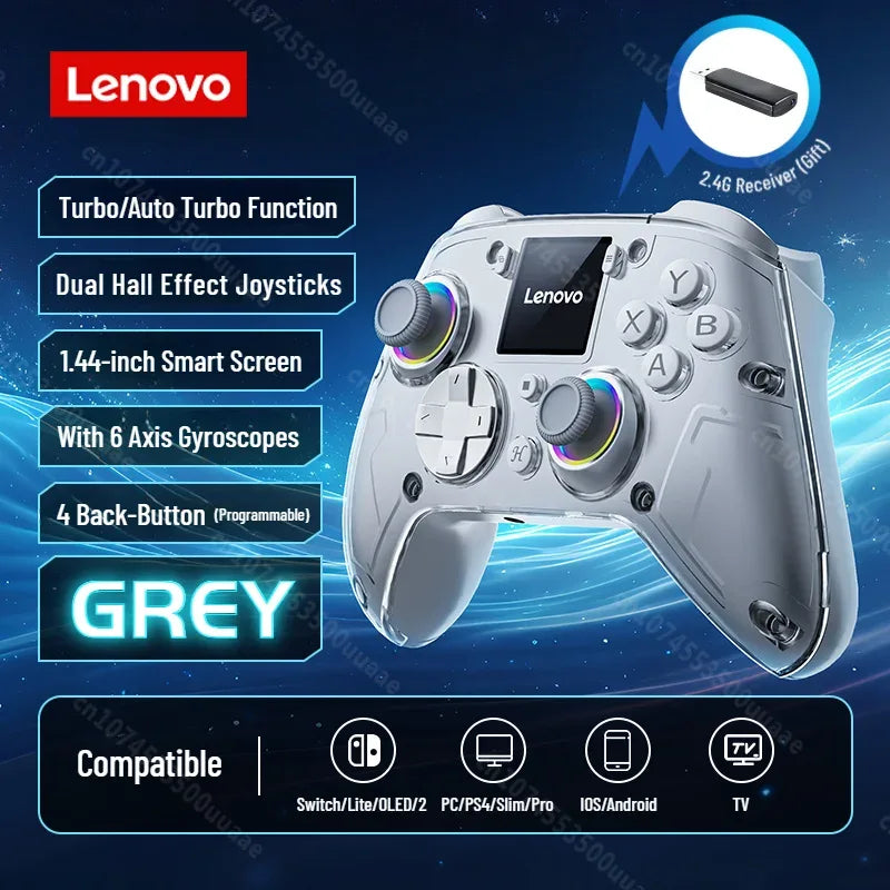 Lenovo X01 1.44" Smart Screen Wireless Controller – 3 Modes | Multi-Platform | Programmable Back-Button Gamepad - TechTastic Treasures