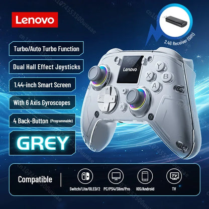 Lenovo X01 1.44" Smart Screen Wireless Controller – 3 Modes | Multi-Platform | Programmable Back-Button Gamepad - TechTastic Treasures