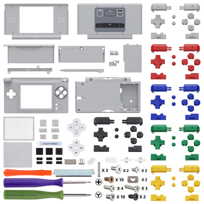 eXtremeRate Nintendo DS Lite Full Housing Shell – Replacement Case Cover with Buttons & Screen Lens for NDSL