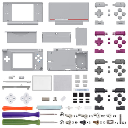 eXtremeRate Nintendo DS Lite Full Housing Shell – Replacement Case Cover with Buttons & Screen Lens for NDSL