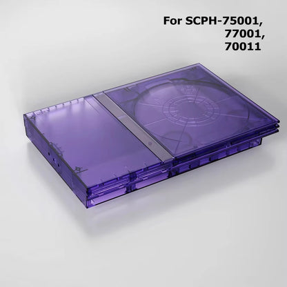 Bitfunx Translucent PS2 Slim Replacement Case | Black Purple Shell