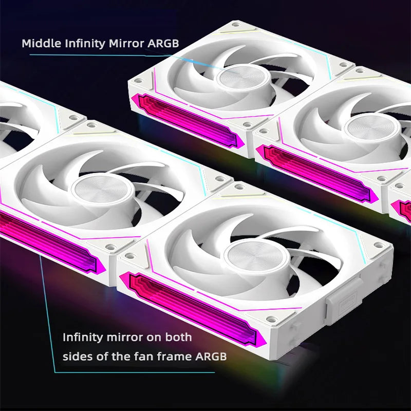 Coolcirc DL-2 Modular Wireless Splicing 120mm ARGB Fan – Infinite Mirror Lighting | Premium PC Case Cooling