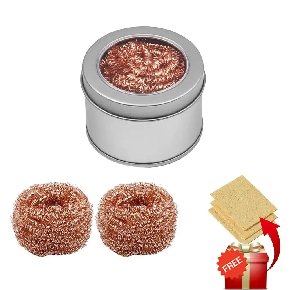 Soldering Iron Tip Cleaner | Steel Wool Cleaning Ball with Metal Stand