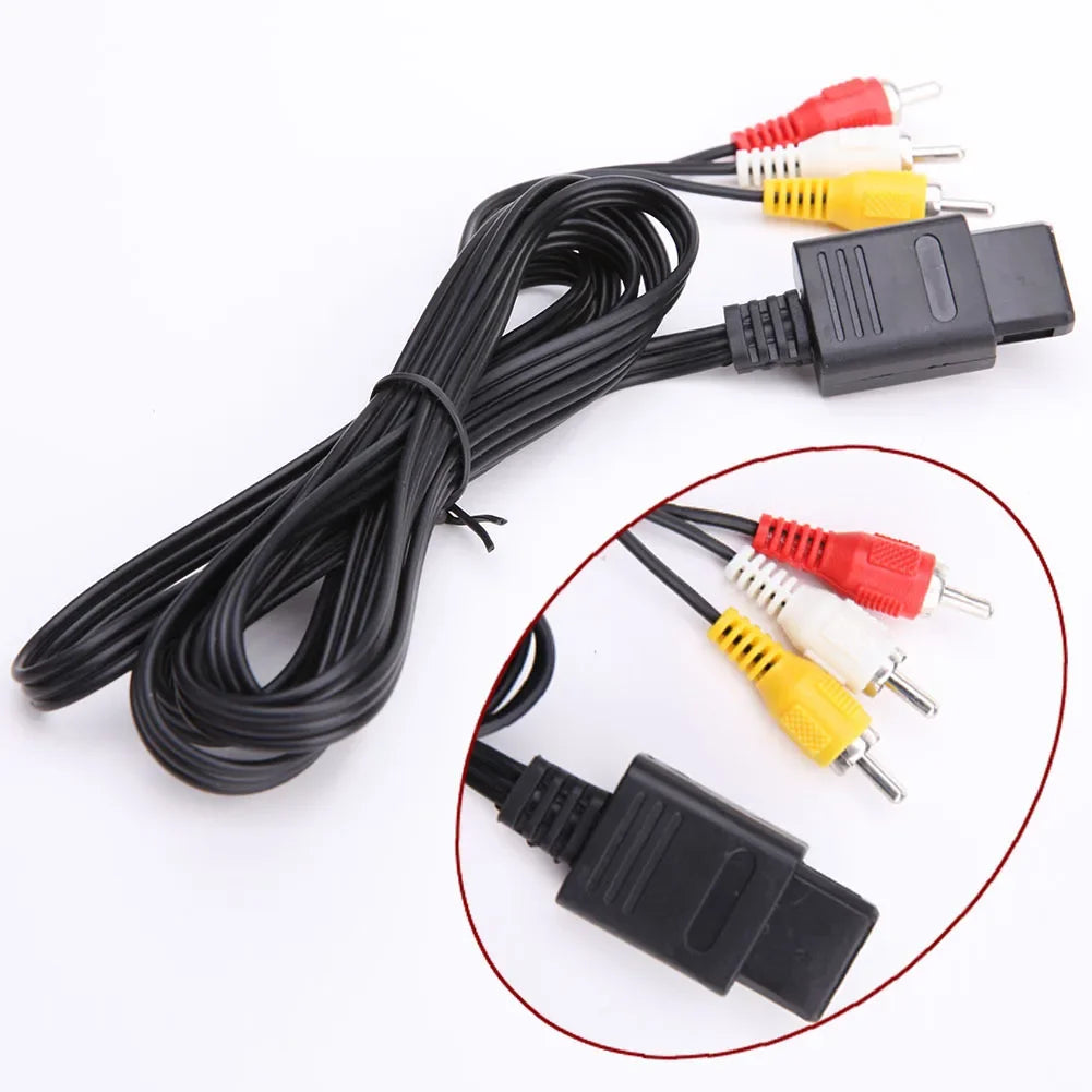 AV Composite Cable for N64 SNES GameCube | 1.8m 6ft Audio Video Cord
