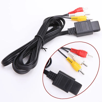 AV Composite Cable for N64 SNES GameCube | 1.8m 6ft Audio Video Cord
