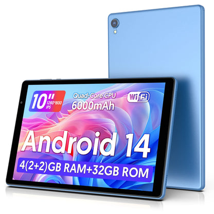 10” Android 14 Tablet | 4GB RAM, 128GB Storage, 5G WiFi