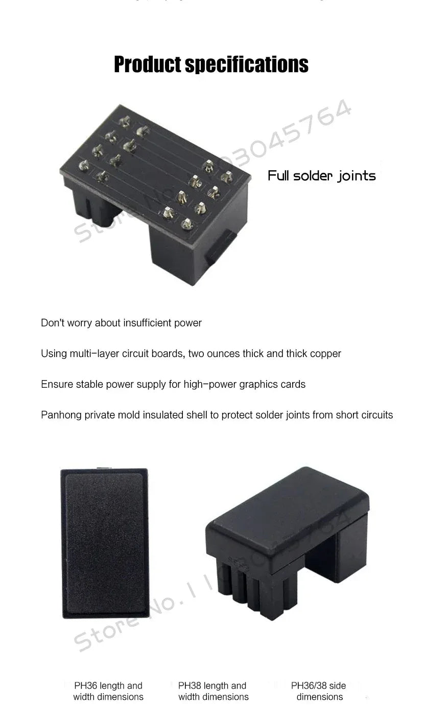 Graphics Card Power Supply Adapter Elbow 180° – PCI-E 6Pin / 8Pin Rotating Connector - TechTastic Treasures