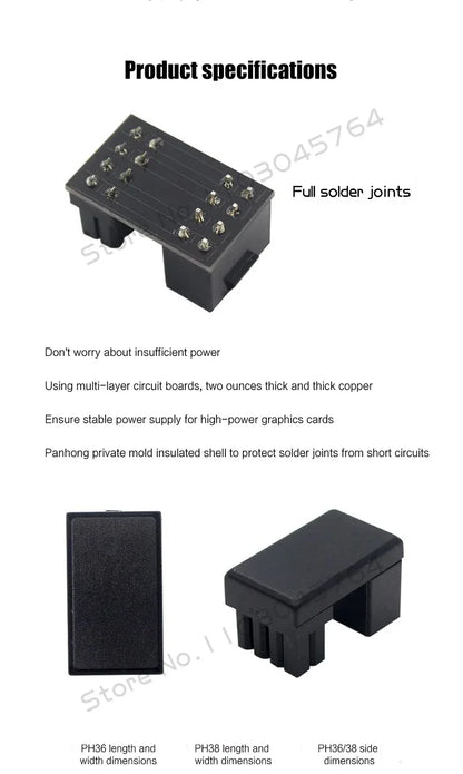 Graphics Card Power Supply Adapter Elbow 180° – PCI-E 6Pin / 8Pin Rotating Connector - TechTastic Treasures