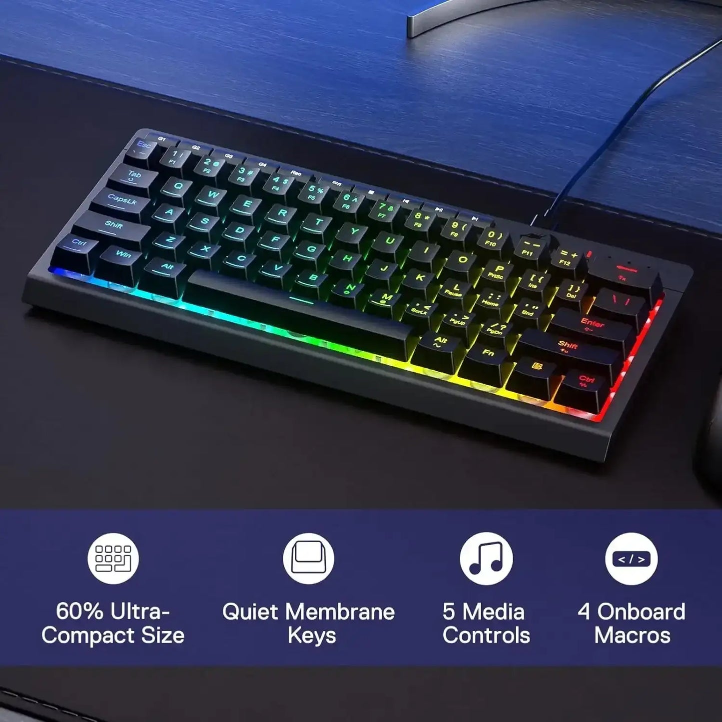 Redragon K522 60% Wired RGB Gaming Keyboard - TechTastic Treasures