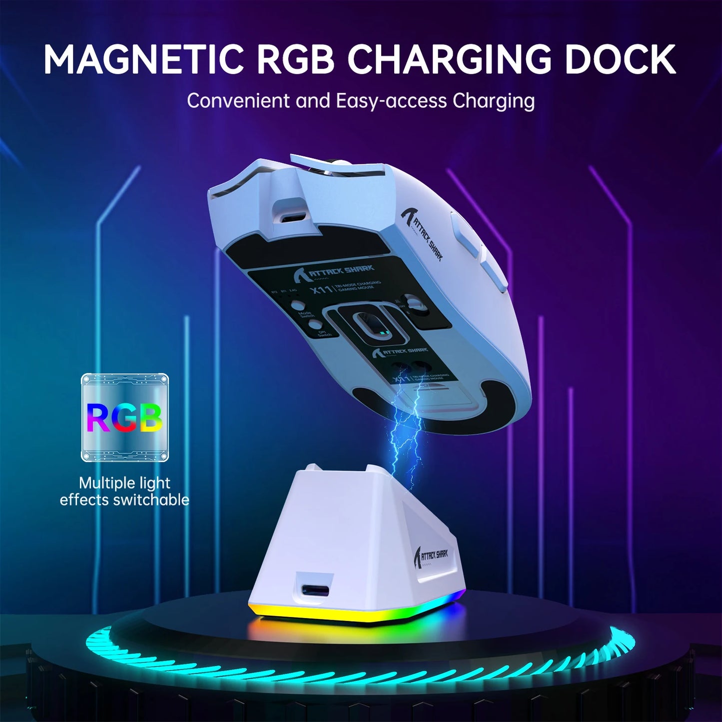 ATTACK SHARK X11 Wireless Gaming Mouse – 22K DPI PAW3311 Sensor RGB Lightweight Rechargeable Mouse