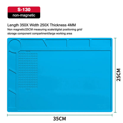 ESD Anti-Static Silicone Soldering Mat – Heat Resistant Work Pad for Electronics Repair, Hot Air & Desoldering