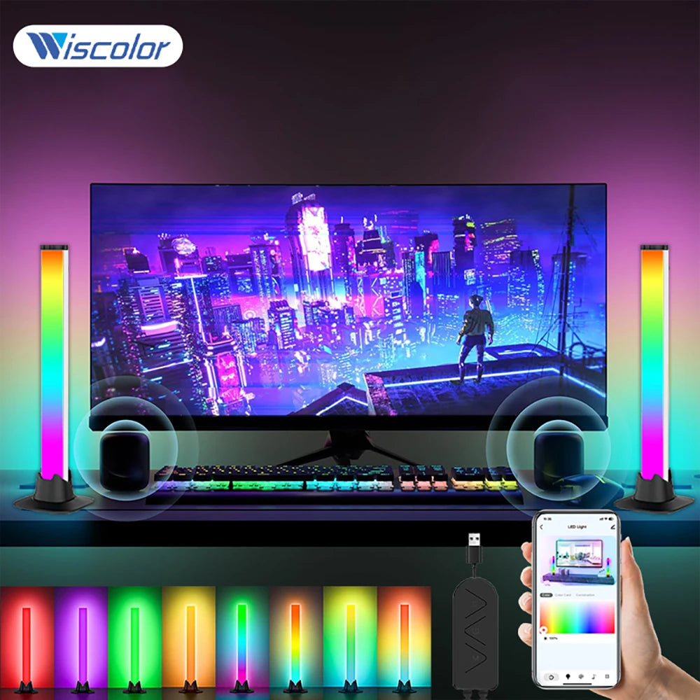 Wiscolor RGB LED Atmosphere Lights – WiFi Bluetooth Smart Gaming Lights with App Control & Music Sync