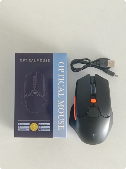 Wireless Bluetooth Mouse with Digital Battery Display – Silent Ergonomic Mouse | 2.4G & Bluetooth 5.0