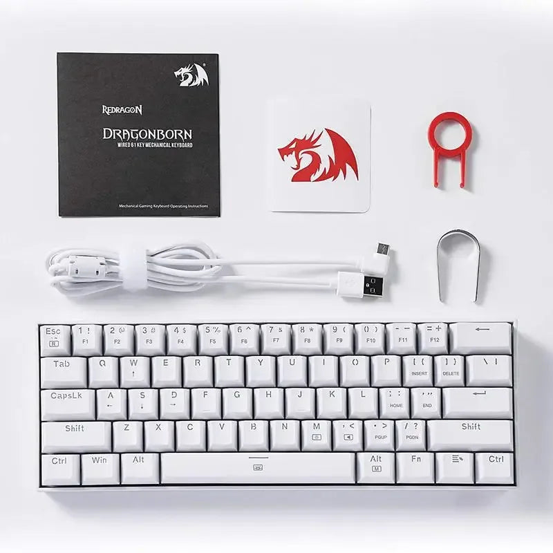 Redragon K630 Dragonborn 60% Hot-Swappable RGB Mechanical Gaming Keyboard - TechTastic Treasures
