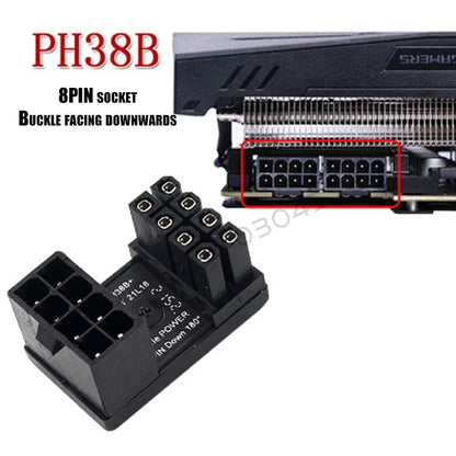 Graphics Card Power Supply Adapter Elbow 180° – PCI-E 6Pin / 8Pin Rotating Connector - TechTastic Treasures