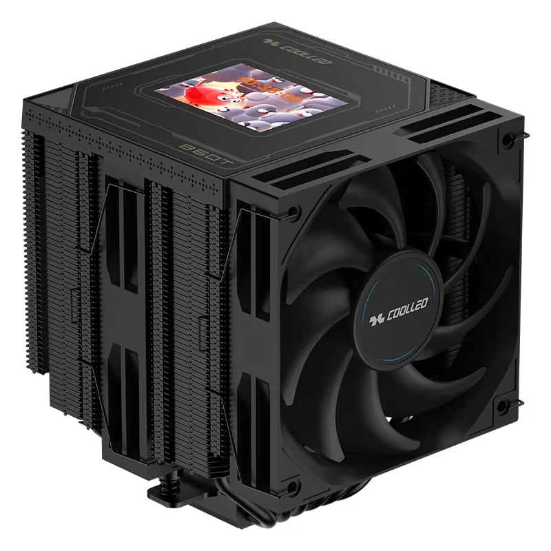 COOLLEO B60T LCD CPU Cooler – Dual-Tower Air Cooling with 2.8