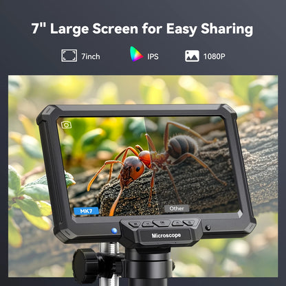 7 Inch Digital Microscope 1200X 16MP – HD Electronic Magnifier for PCB Soldering, Phone Repair & Inspection