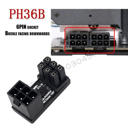 Graphics Card Power Supply Adapter Elbow 180° – PCI-E 6Pin / 8Pin Rotating Connector - TechTastic Treasures