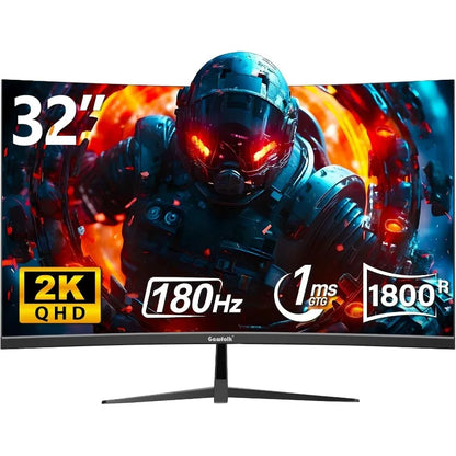 32” Curved Gaming Monitor – QHD 2560×1440, 180Hz, 1500R, FreeSync