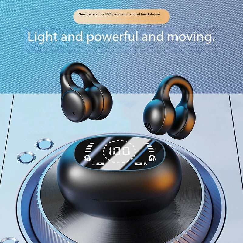 Mirror Display Wireless Ear Clip Bluetooth Earphones | Sports