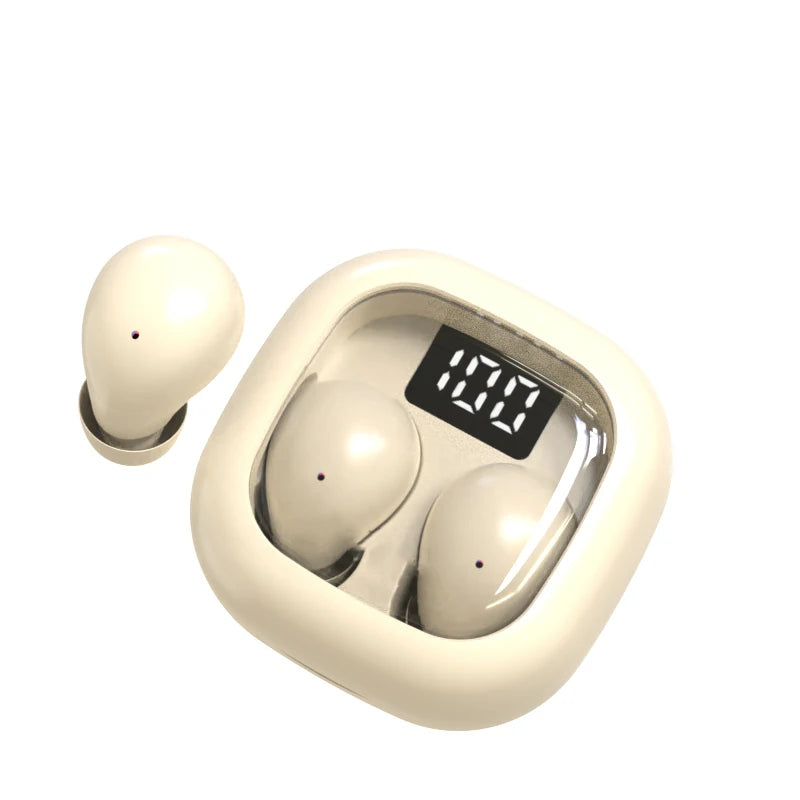 SK Mini Wireless Bluetooth Earbuds 2024 – Invisible Small Headphones with Deep Bass for Sport, Sleep, Work & Class